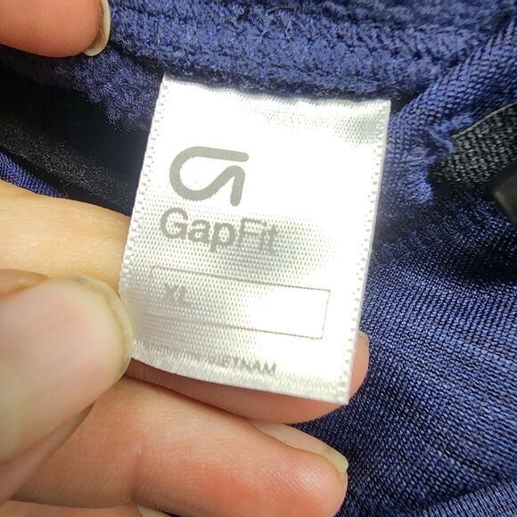 Gap Fit Shirt Womens XL Indigo Blue Orbit Fleece Pullover Hoodie Zip Pockets - Picture 2 of 11